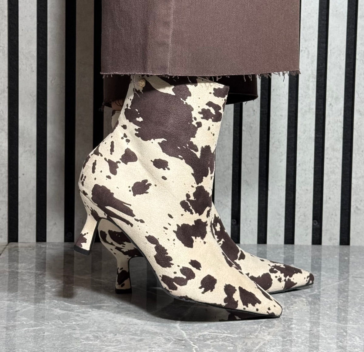 Xti - Cow Print Heel Boot (146467)