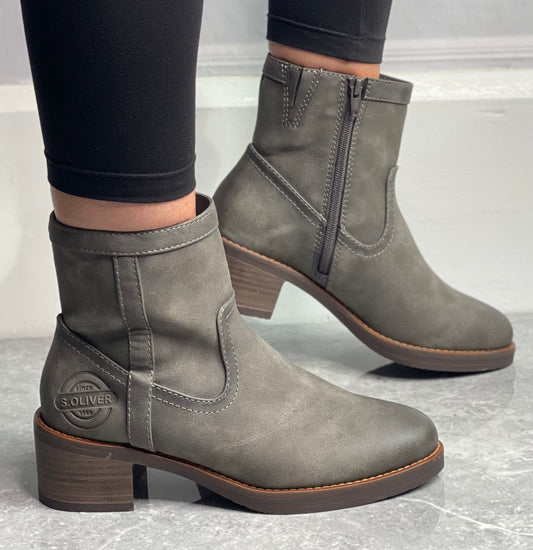 S Oliver - Cigar Block Heel Ankle Boot