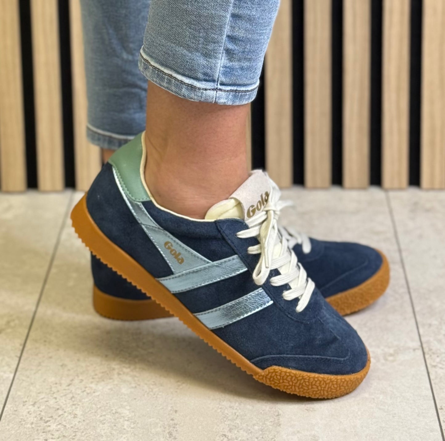 Gola - ‘Elan Glitz' Navy/Air/Green Mist Trainer