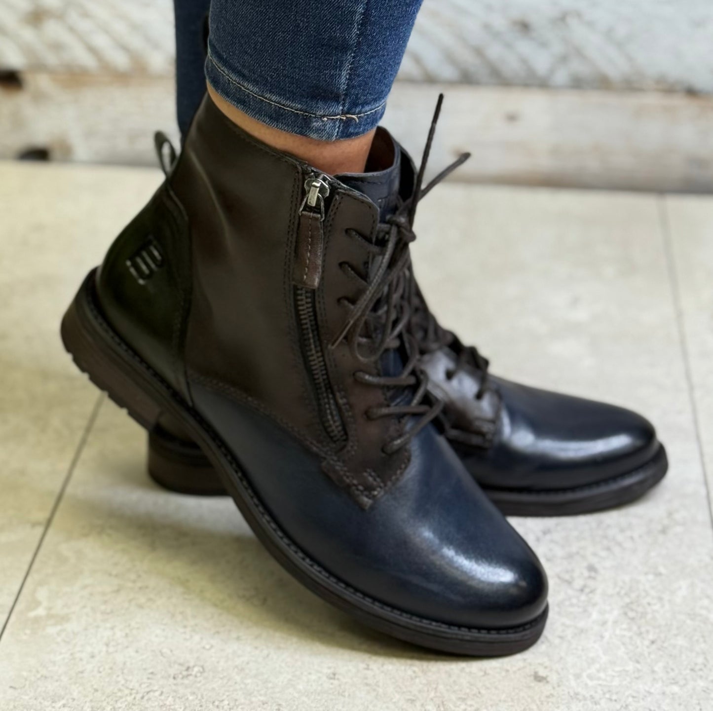 Bagatt- Navy Leather Combo Boot