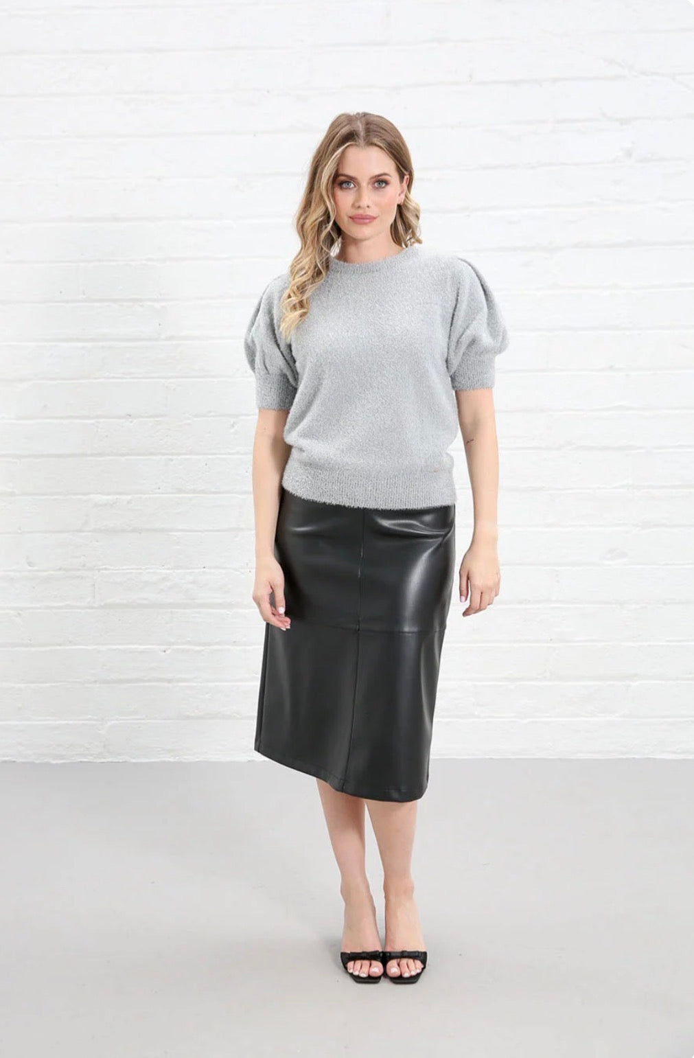 Rant & Rave - Victoria Silver Knit Top