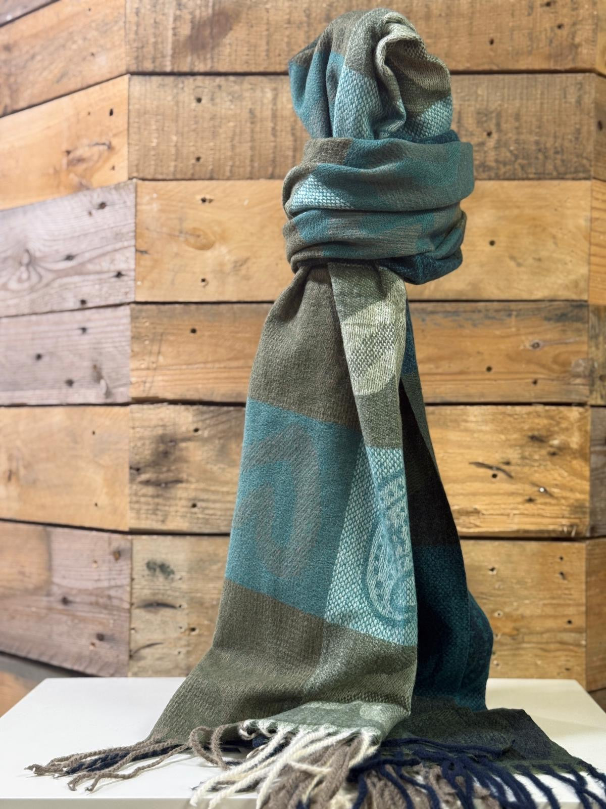 hannah k - Green/Turquoise Combo Scarf