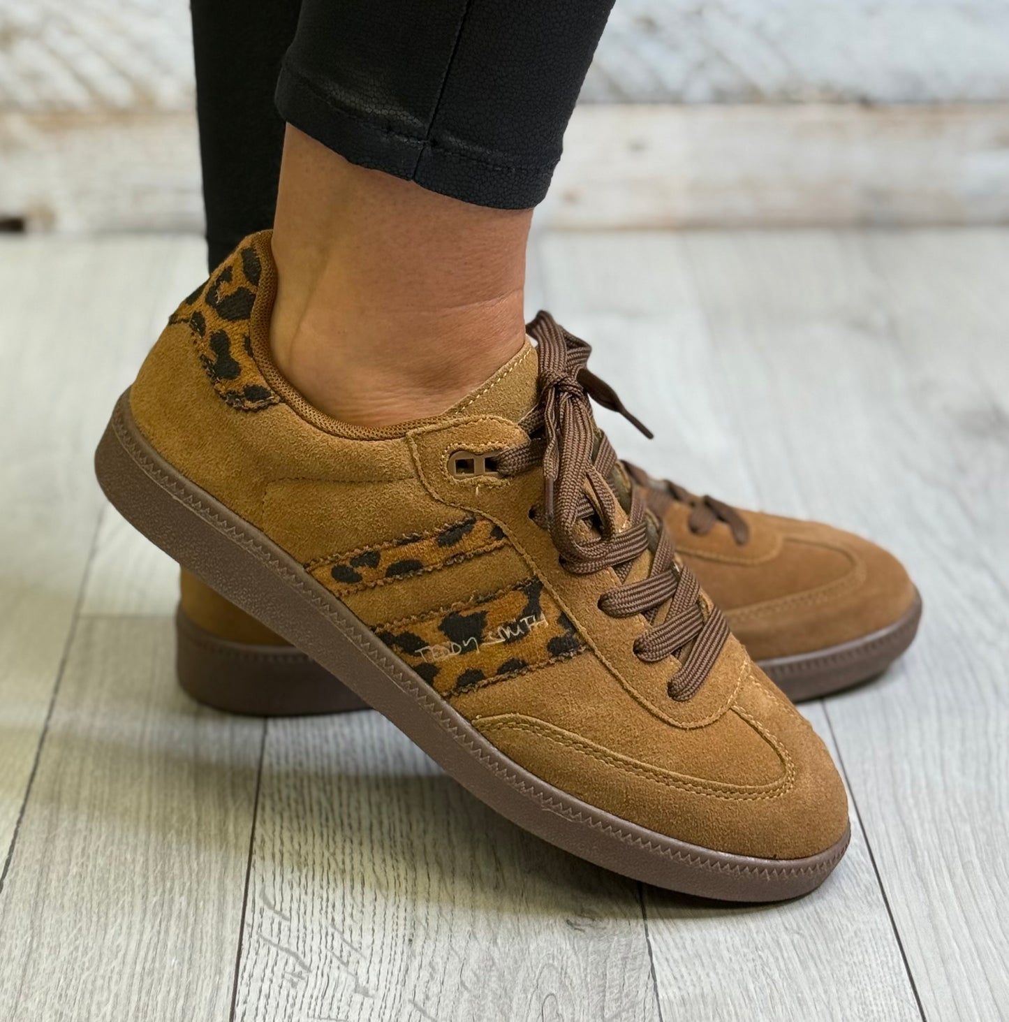 Teddy Smith - Camel/Leopard Suede Trainer (120233)