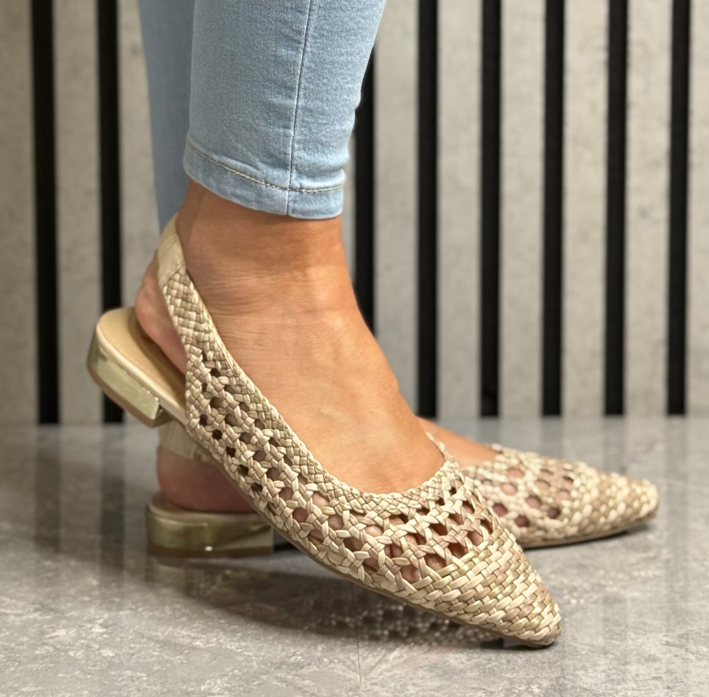 Xti - Beige Combo Slingback Shoe (145300)