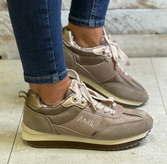 Anekke - 'New York 413' Taupe Combo Trainer