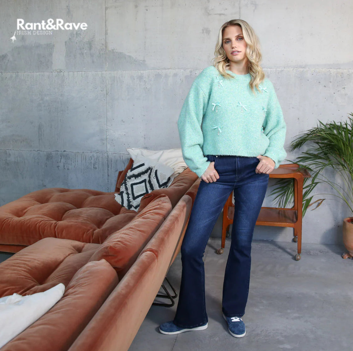 Rant & Rave - 'Kim’ Dark Indigo Flare Jean.