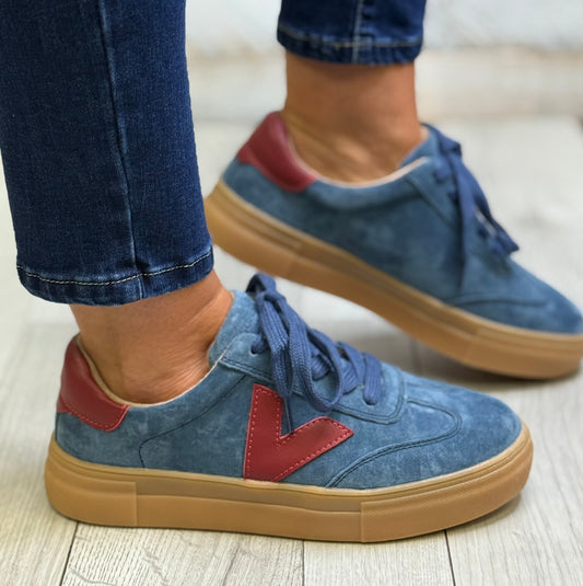 Drilleys- 'Ninety' Wrangler Blue Trainer
