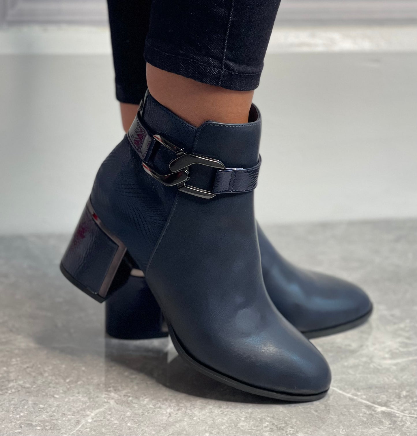 Lotus - 'Adelaide' Navy Detailed Boot