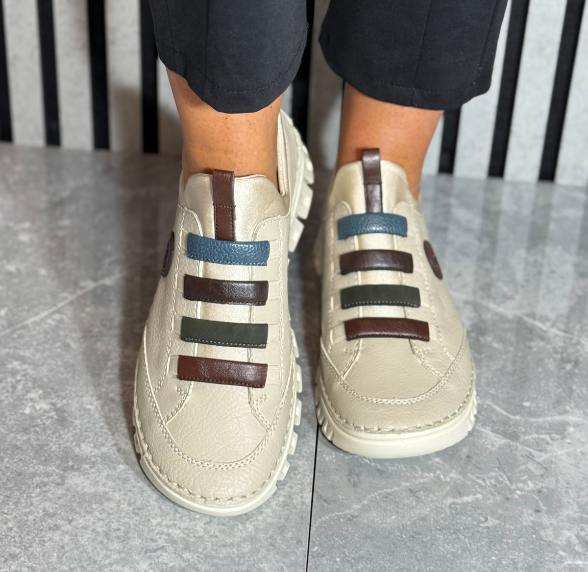 Rieker - Beige Combo Casual Shoe