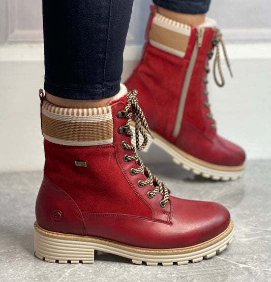 Remonte - Red Combo Leather Boot