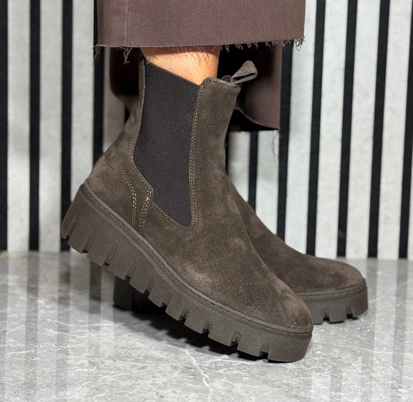 Tamaris - Mocca Suede Wedge Chelsea Boot
