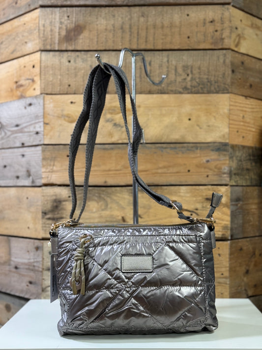 hannah k - 'Carla' Pewter Medium Padded Crossbody Bag