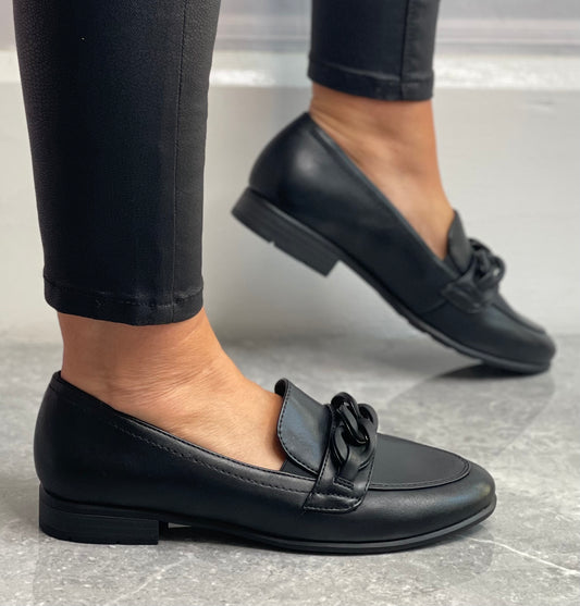 Jana - Matt Black Softline Loafer