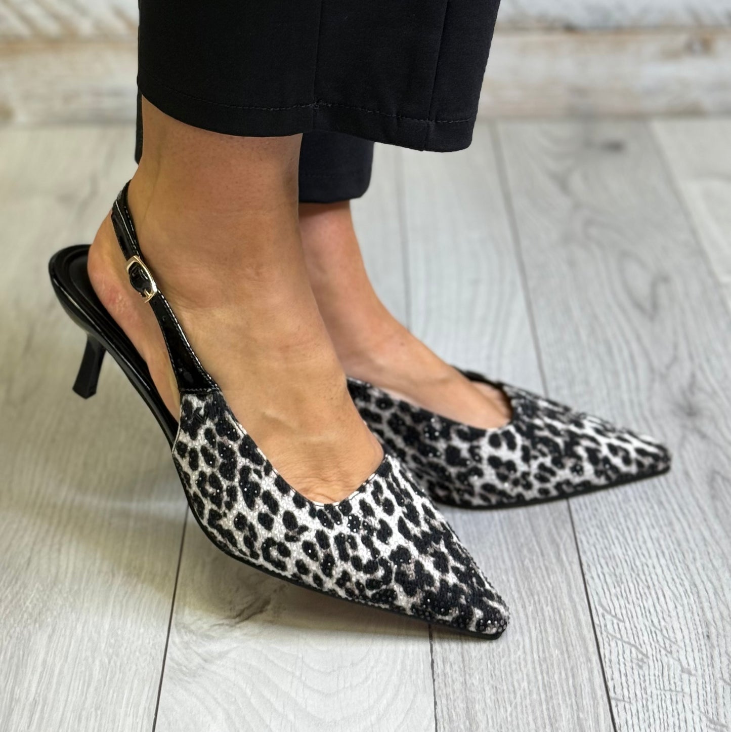 Una Healy - 'Bird Hunter' Cheetaby Spark Kitten Heel