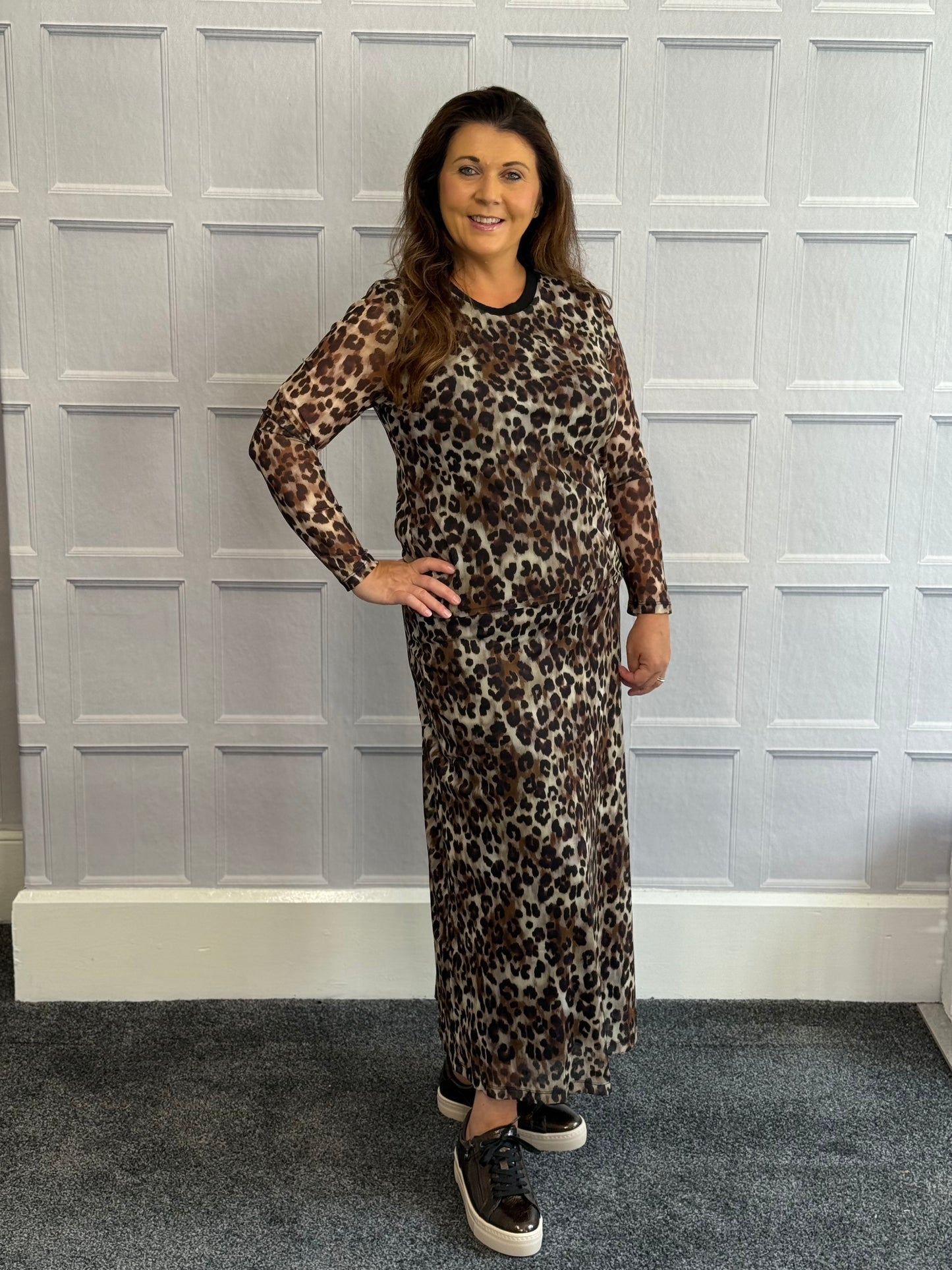 MXO - Animal Print Lined Skirt