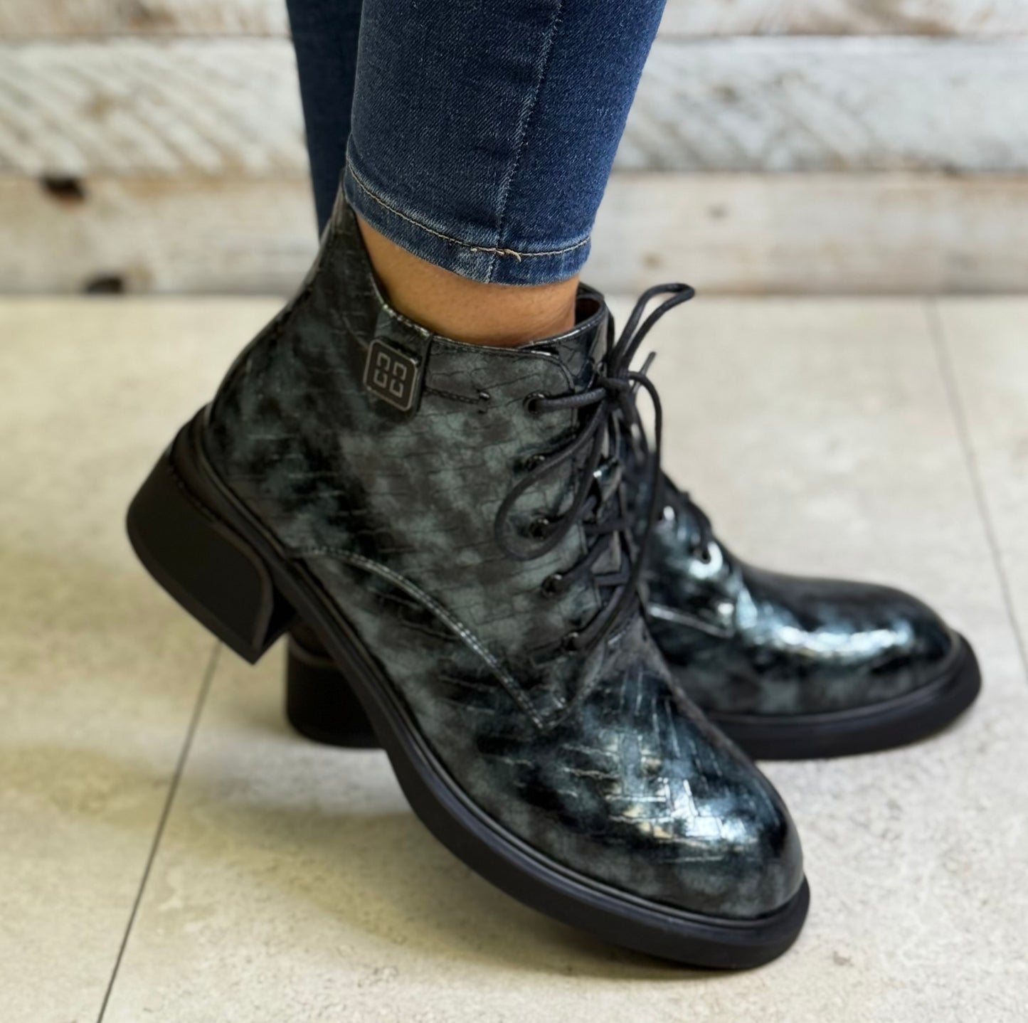 Redz - Blue Metallic Patent Boot