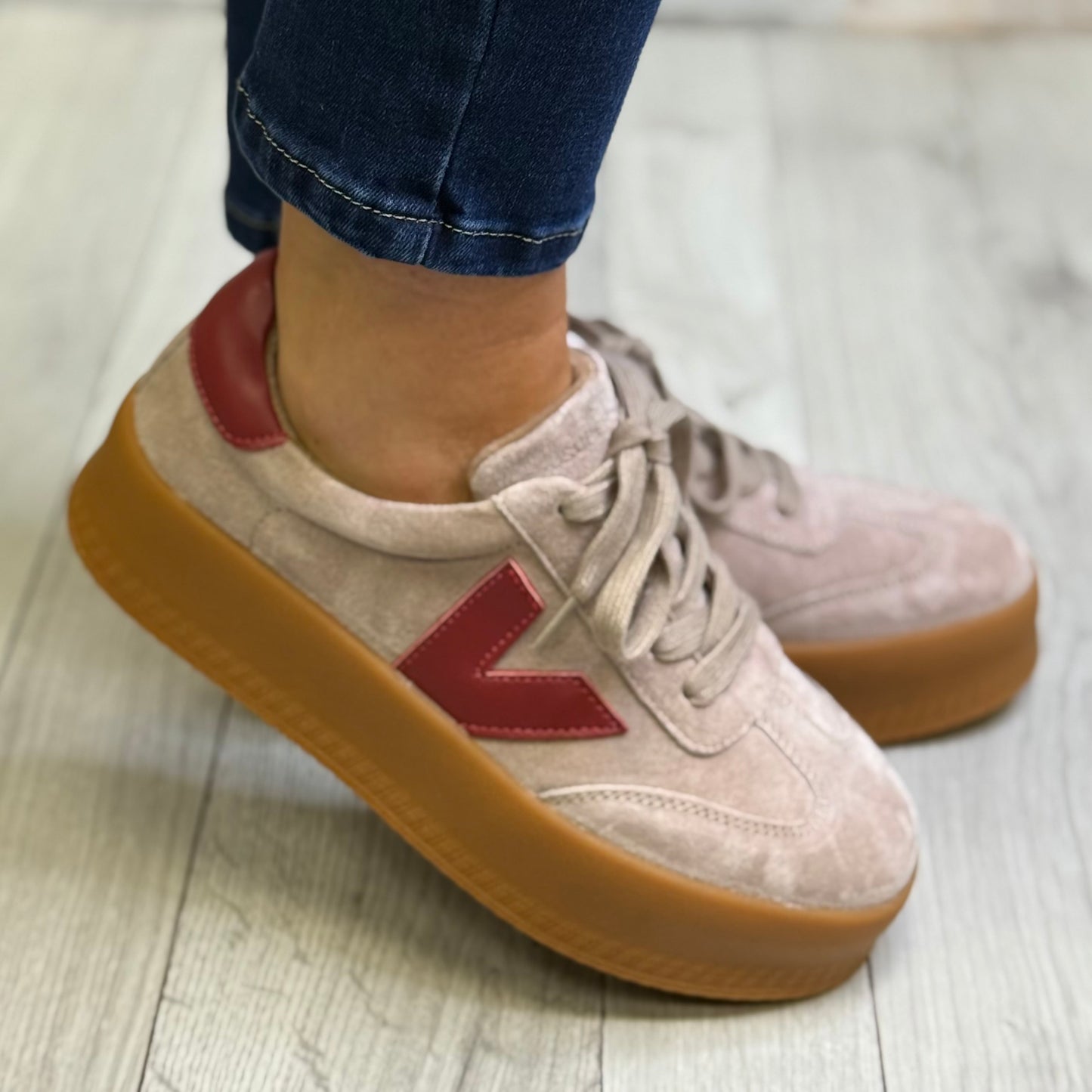 Drilleys- 'Eighty Four' Brick Red Platform Trainer