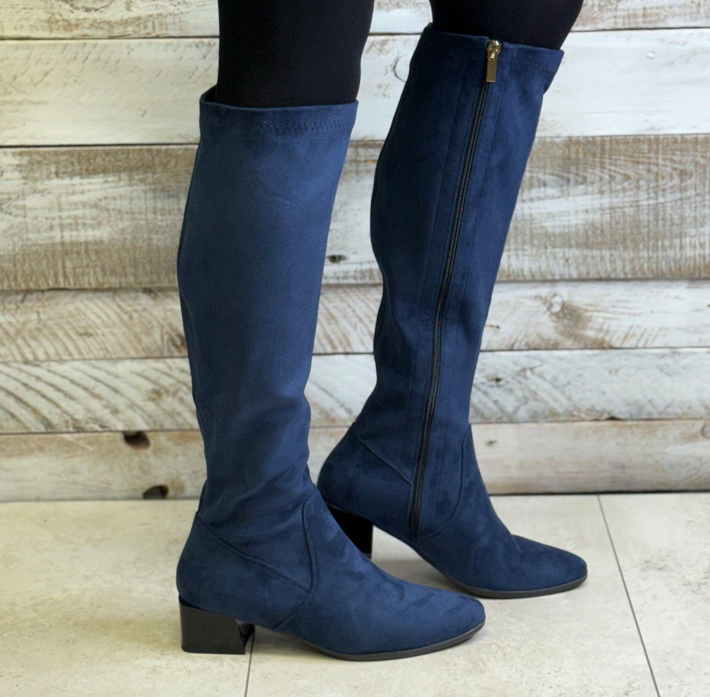 Patrizio Como - 'Emmetton' Navy Suede Long Boot