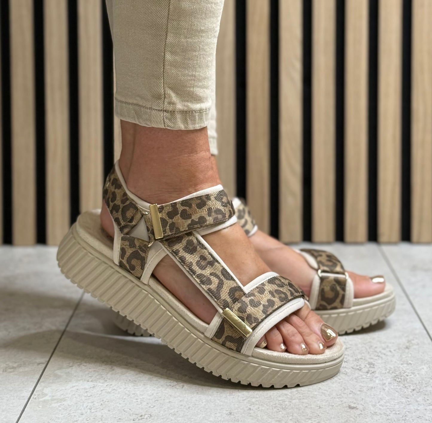 Marco Tozzi - Leopard Print Combo Sandal
