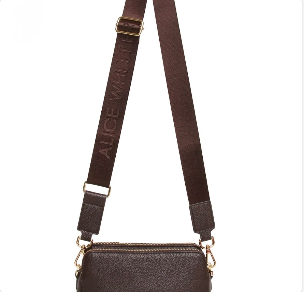 Alice Wheeler - Kensington Chocolate Double Zip Crossbody