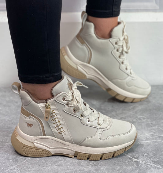 Mustang - Ivory Chunky Trainer Boot