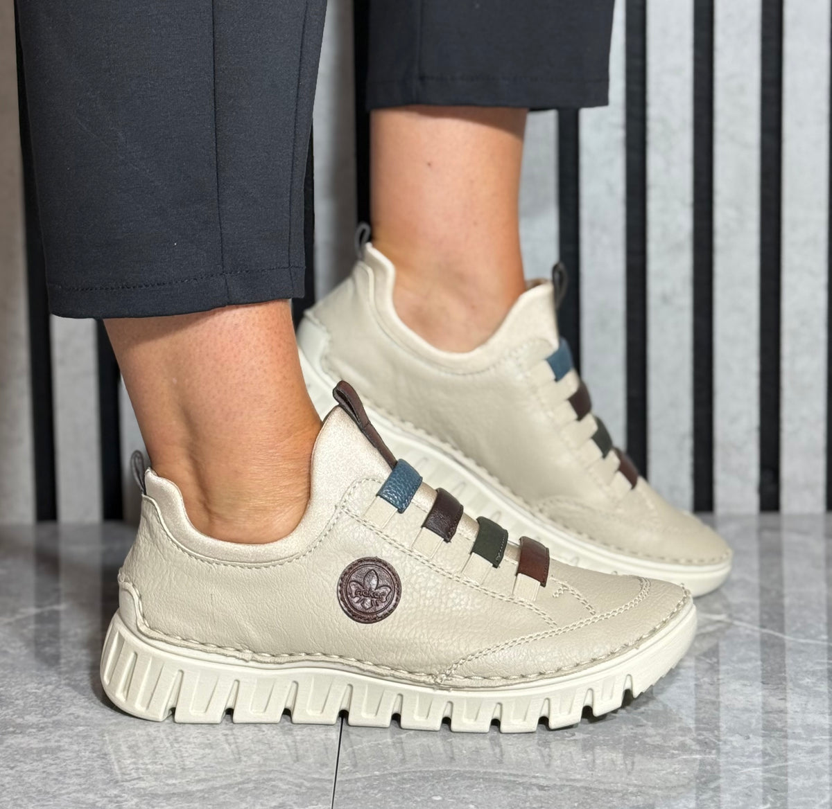 Rieker - Beige Combo Casual Shoe