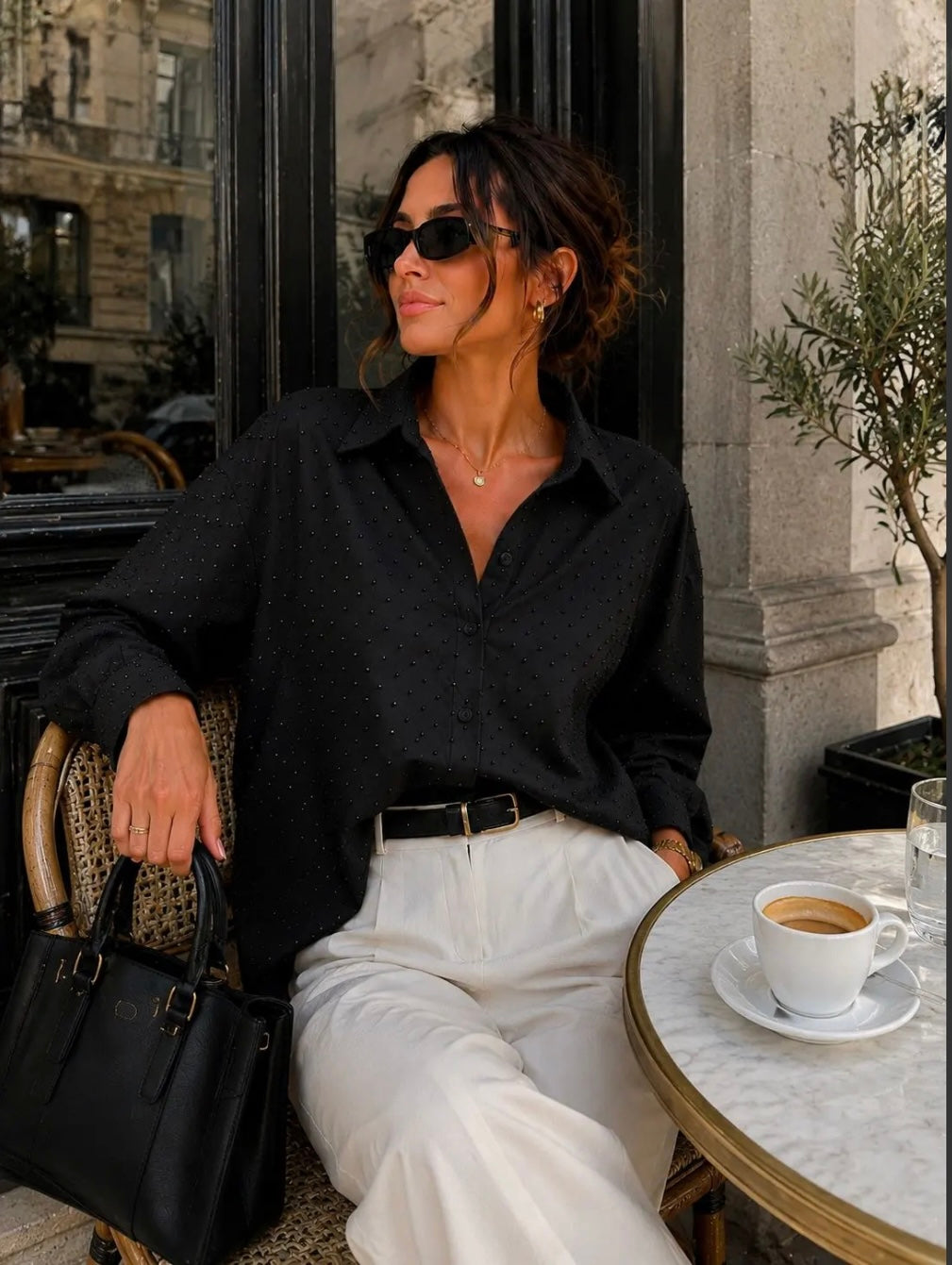 Black Rhinestone Shirt