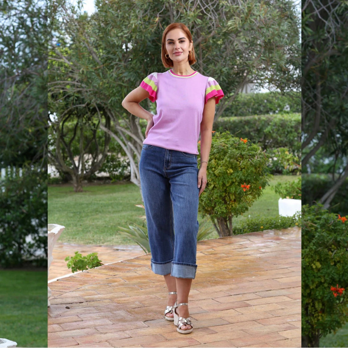 Rant & Rave ‘Claire’ Wide Leg Turn Up Jean