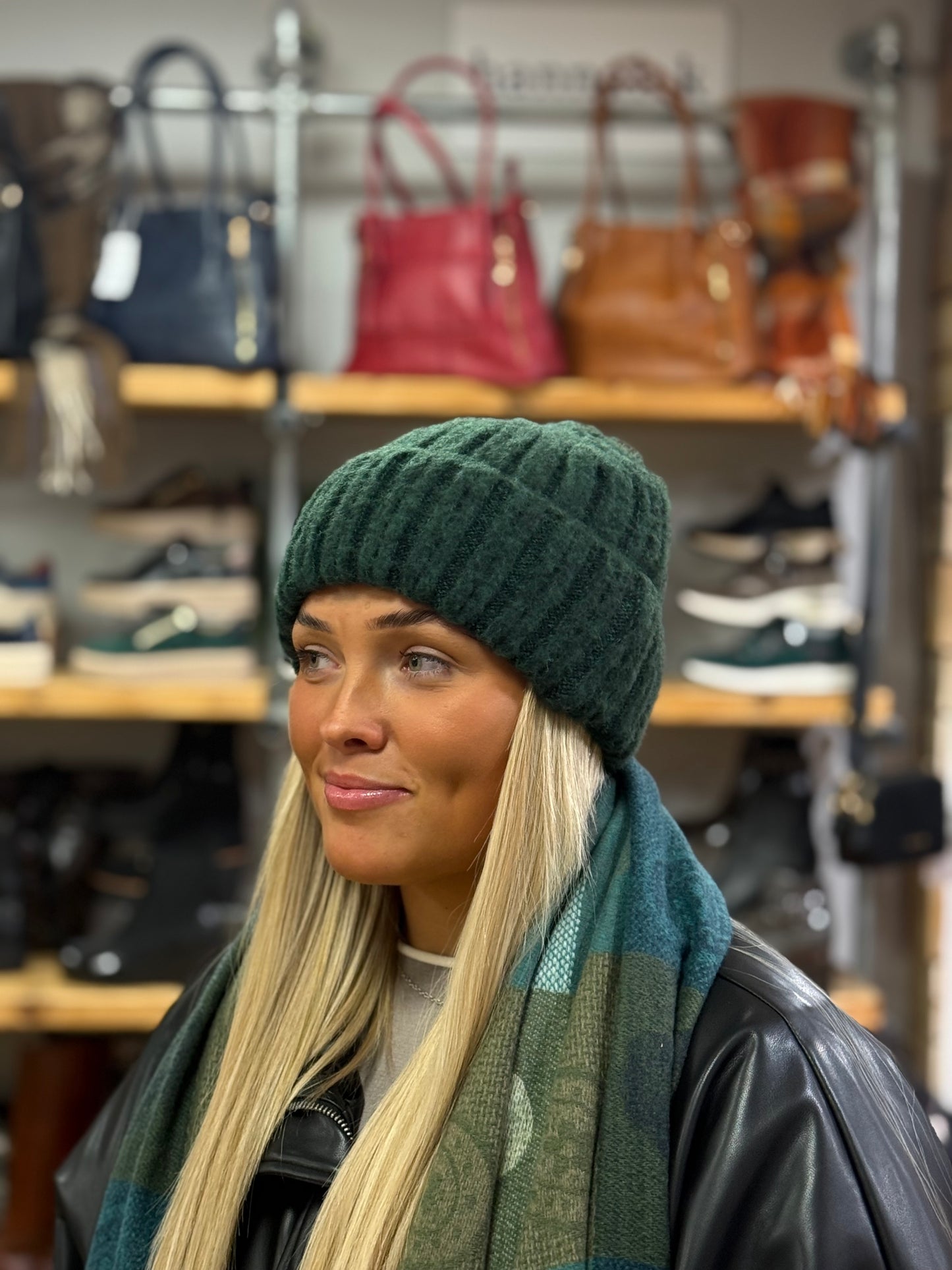 hannah k - Bottle Green Beanie Hat