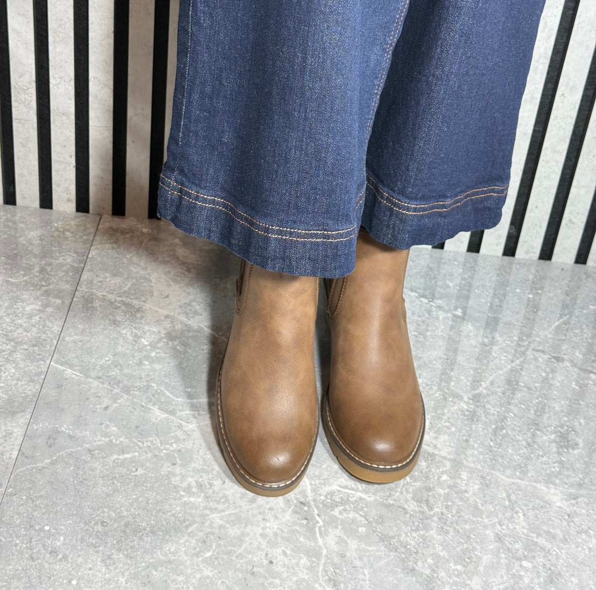 Lunar - 'Connie' Brown Wedge Ankle Boot