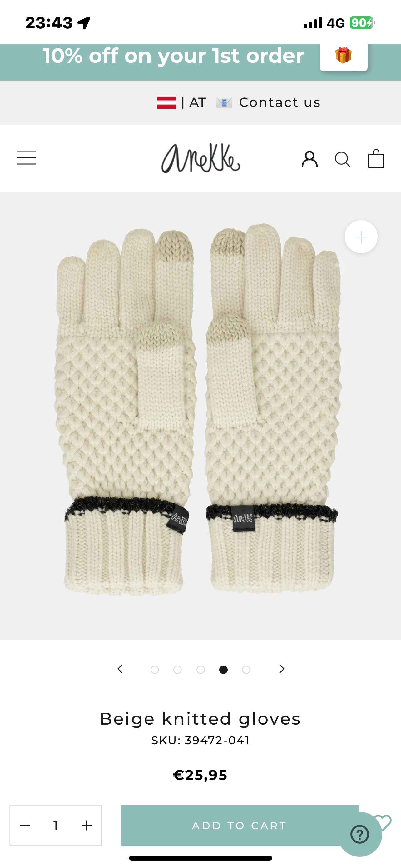 anekke - Cream Knitted Gloves