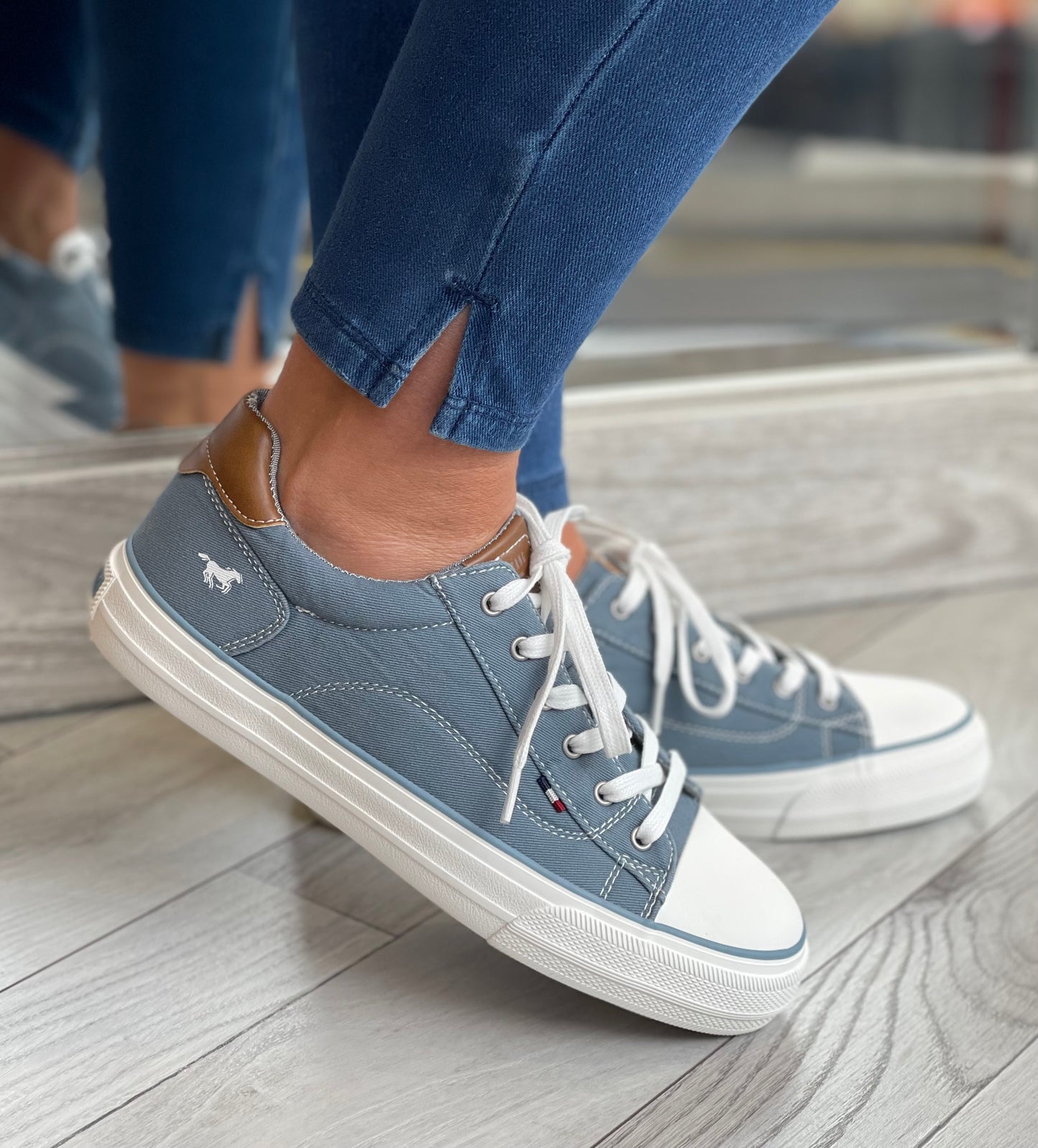Mustang - Sky Blue Canvas Trainer
