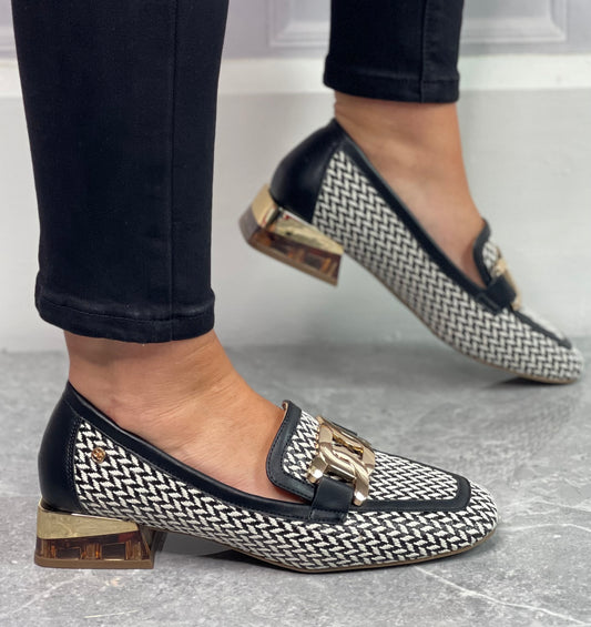 Zanni & Co - 'Laocai Pipe" Ink Zig Zag Pipe Loafer