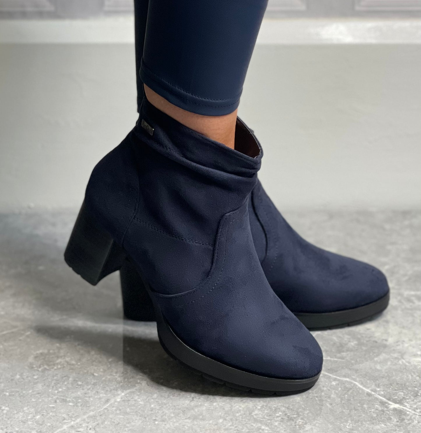 Jana - Navy Ruched 'Tex' Boot