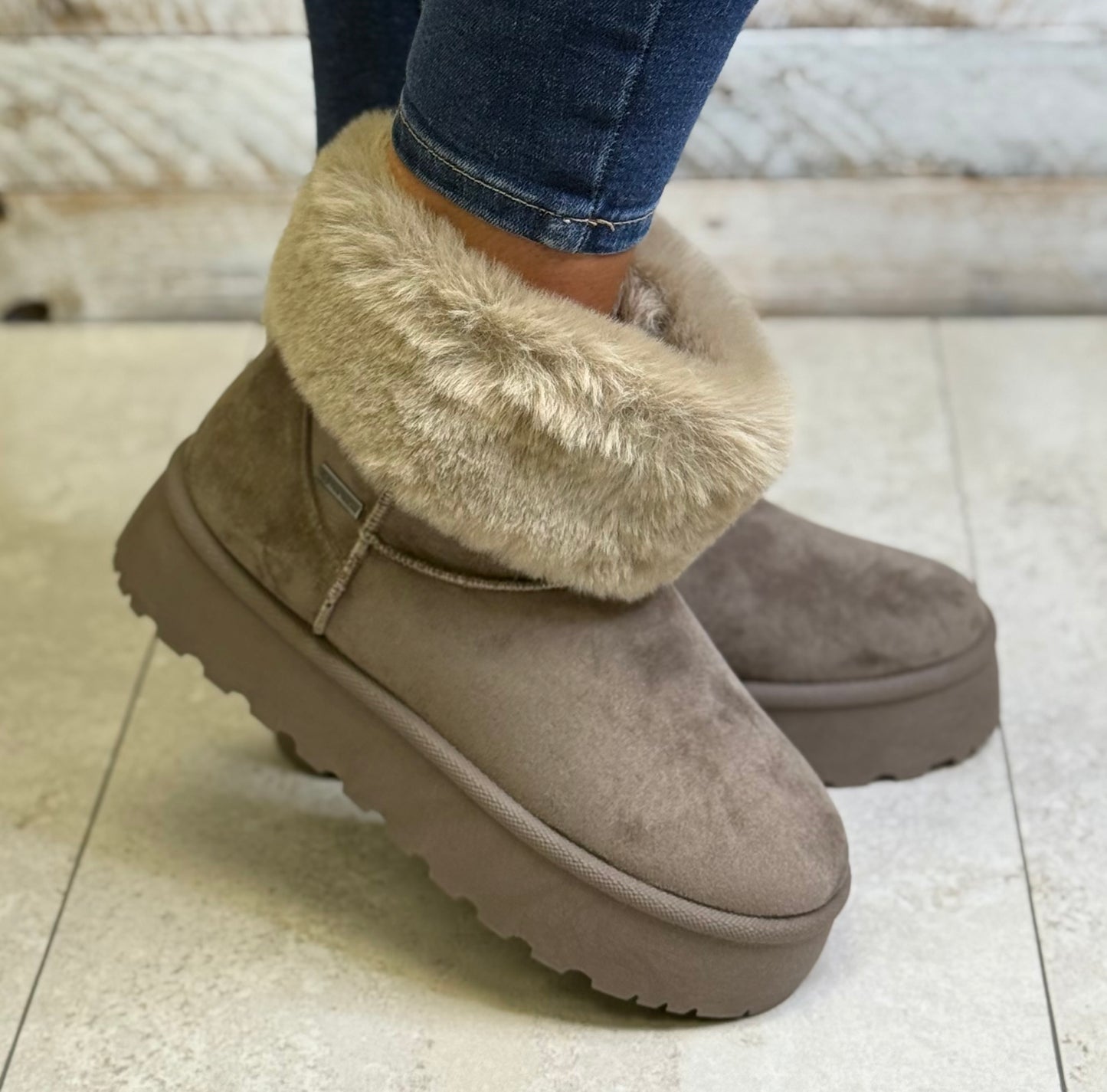 Tom Tailor - Mink Faux Fur Cuff Boot