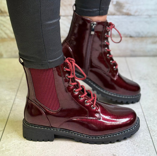 Lunar - 'Alexis' Burgundy Patent Boot