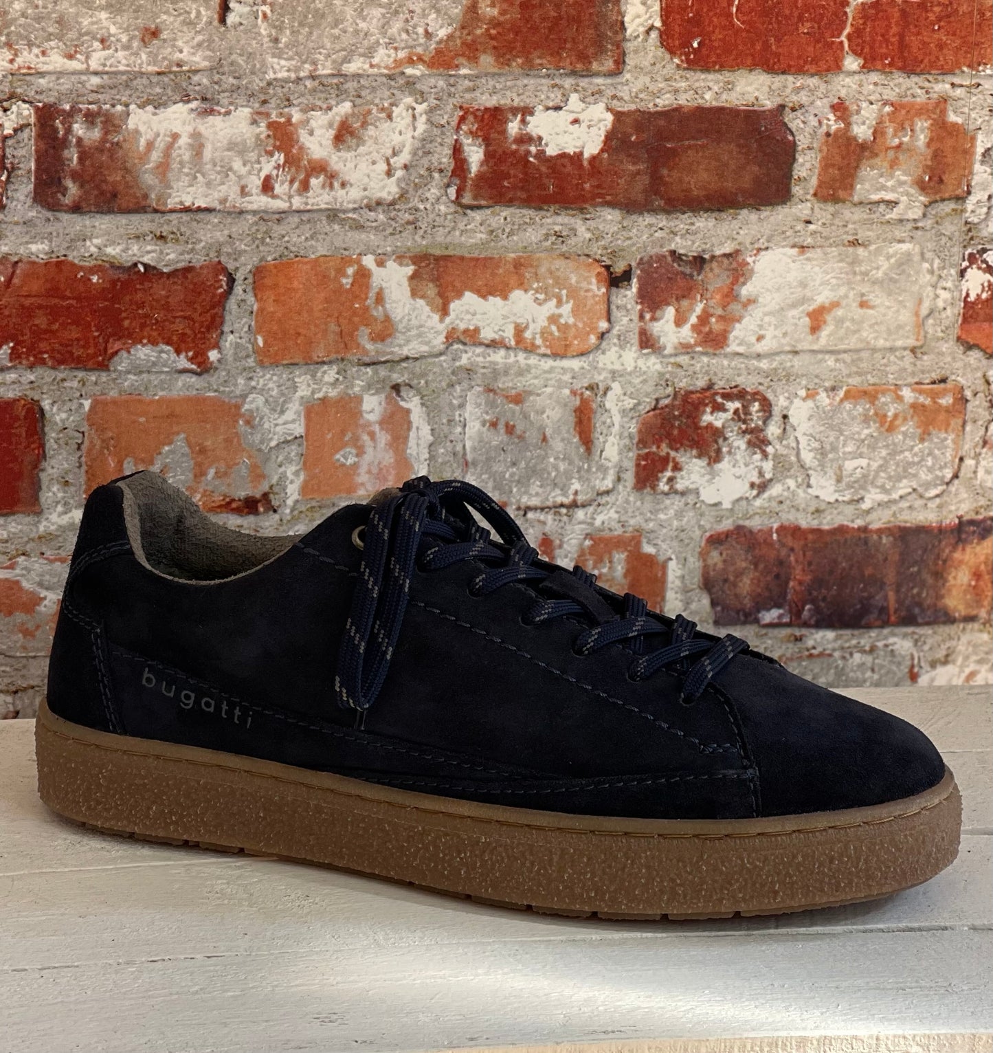 Bugatti - Navy Mens Suede Trainer