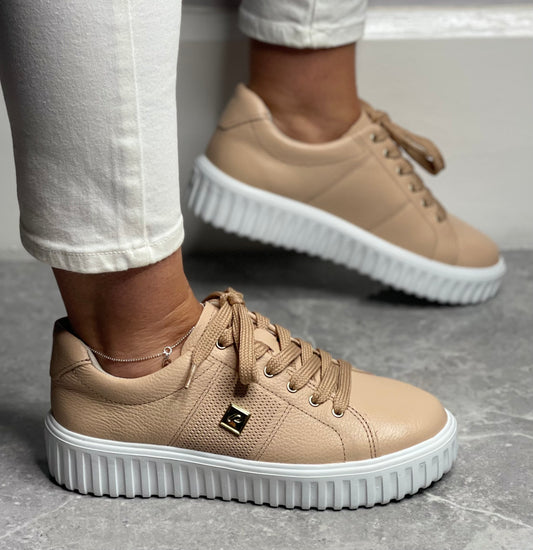 Pegada - Burnised Blush Leather Trainer