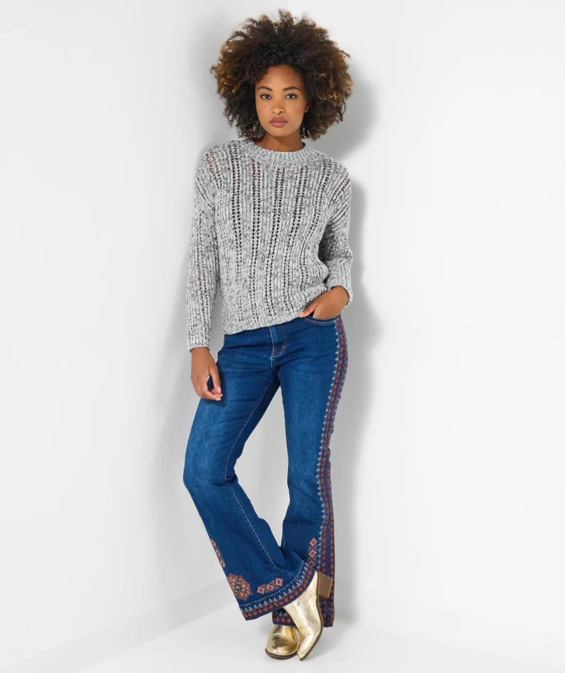 Joe Browns - Freya Open Knit Jumper In Grey