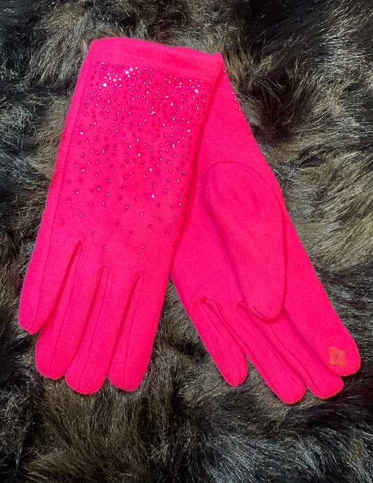 hannah k - Cerise Diamante Glove.