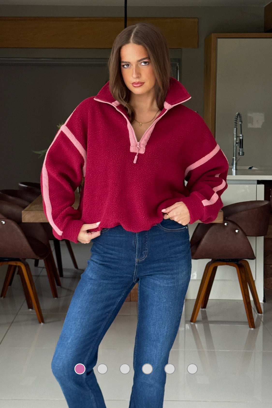 Girl In Mind - Lulu Berry 1/4 Zip Feece