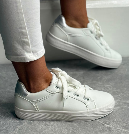 S Oliver - White Laced Trainer