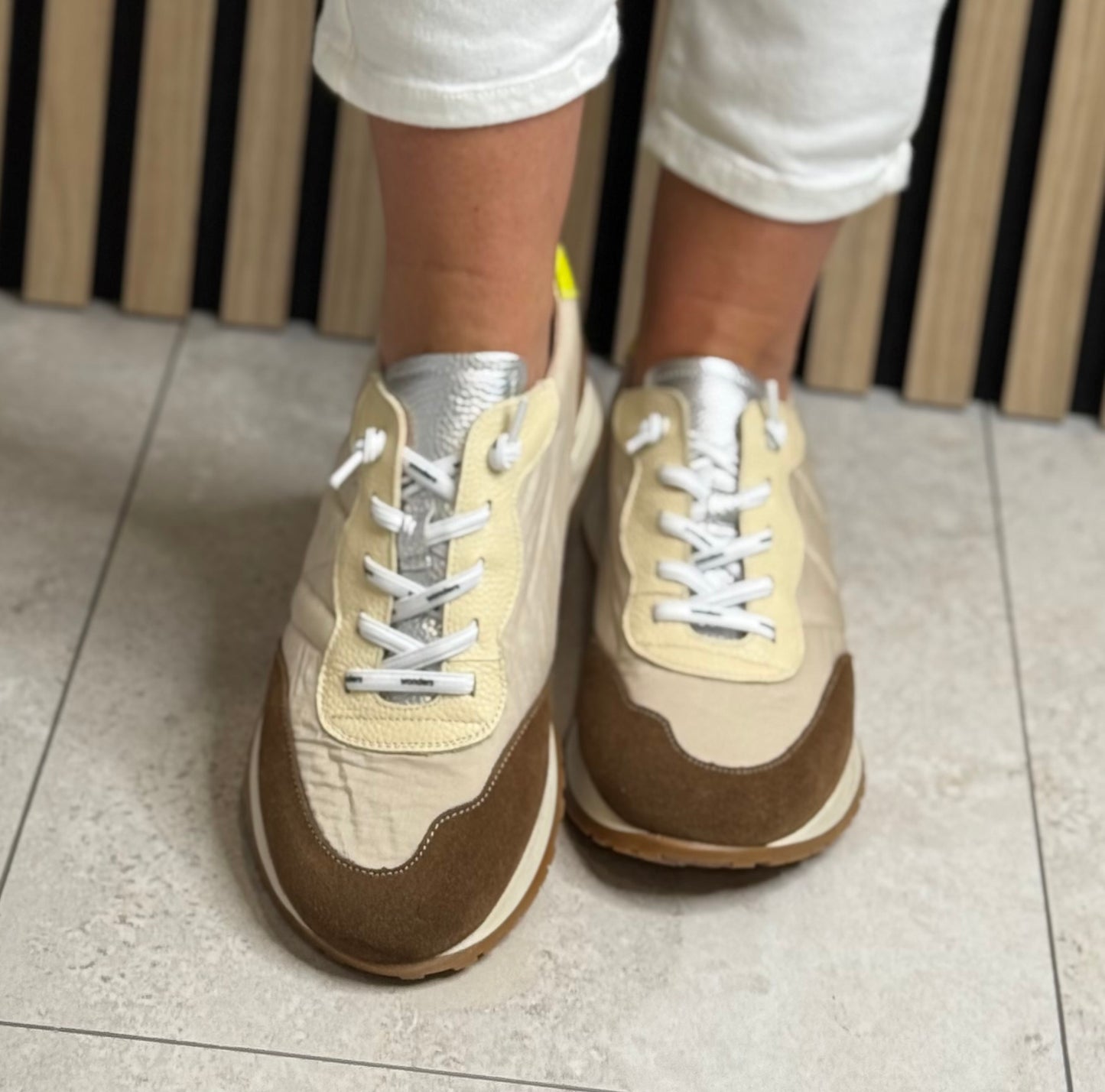 Wonders - A-4802 Cognac/Nylon/Fog/Taupe Trainer