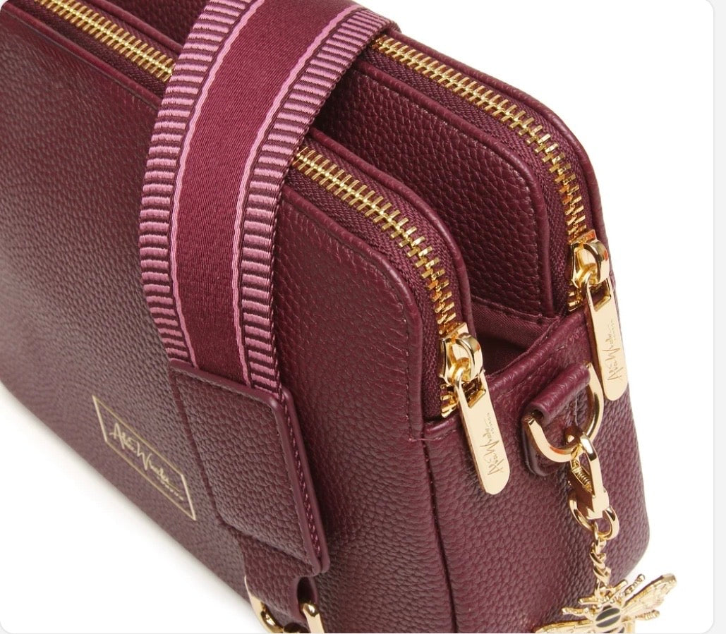 Alice Wheeler - Berry Double Zip Crossbody