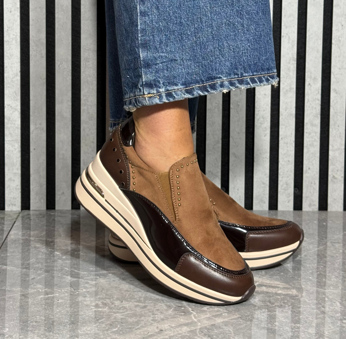 Zanni & Co - 'Bozhou One' Topaz Mix Wedge Trainer