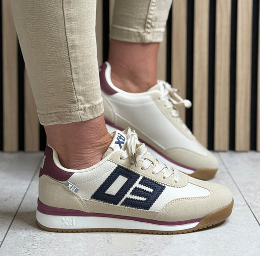Xti - Beige Combo Retro Trainer (145018)