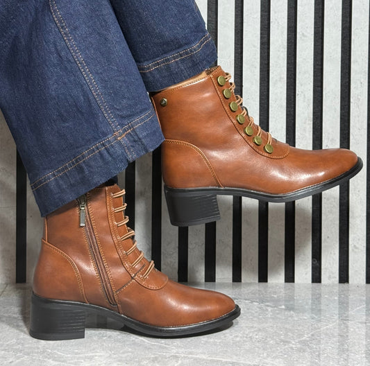 Lunar - 'Izzie' Tan Ankle Boot