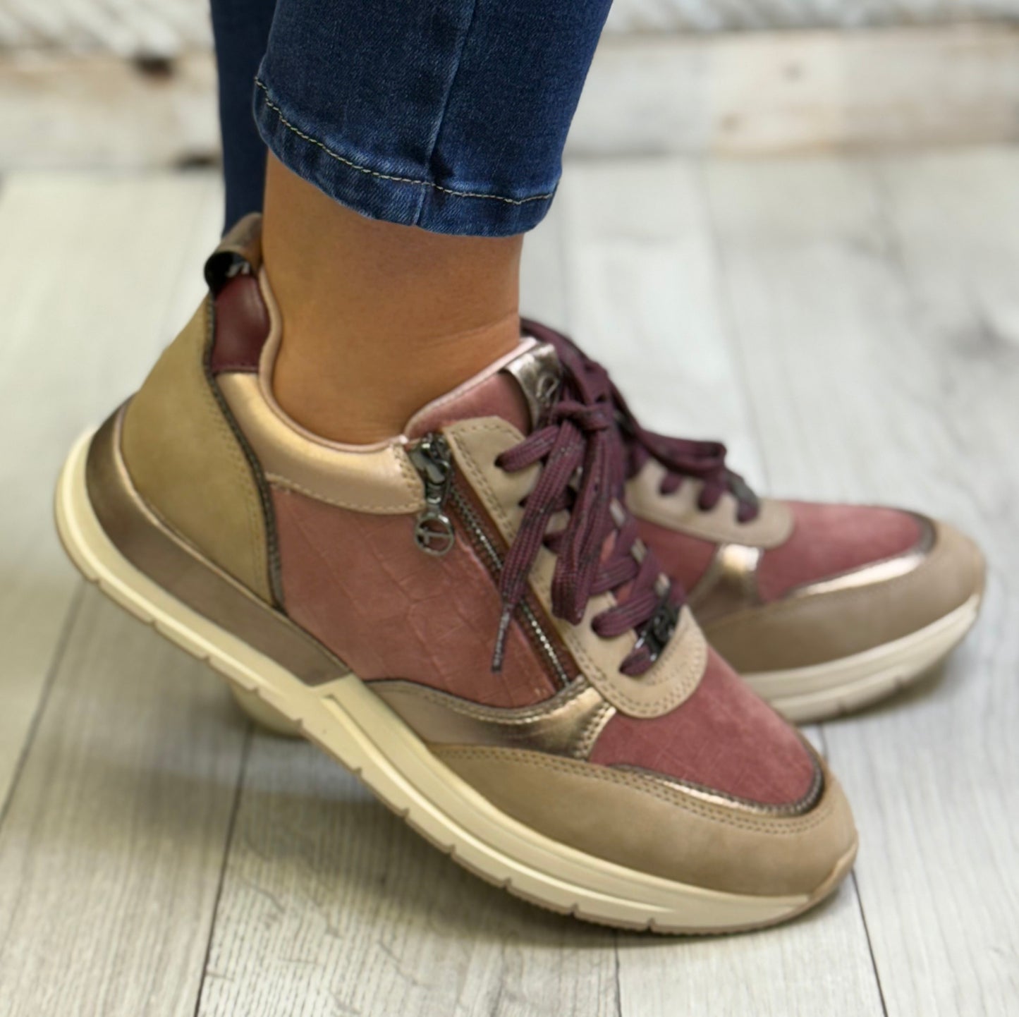 Tamaris - Rose Side Zip Combo Trainer