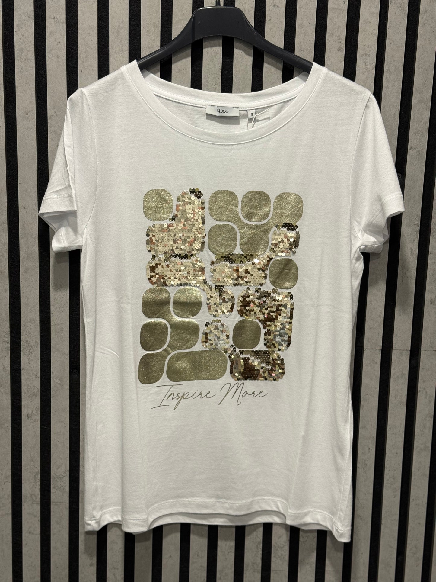 White/Gold Printed Tee