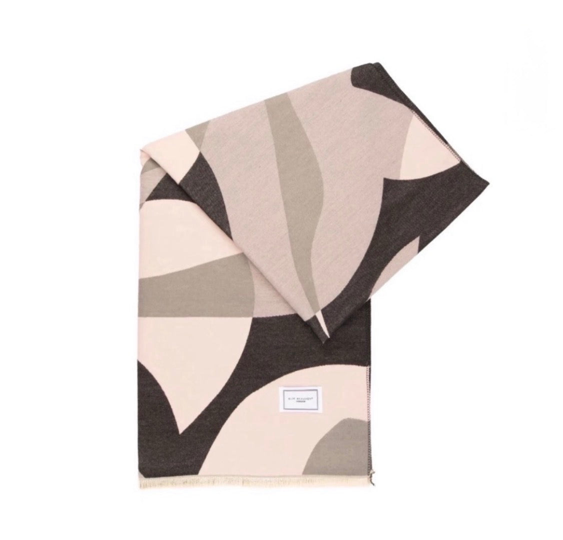 Elie Beaumont - Black/Grey/Pink Impression Scarf (6030)